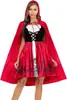 Fabricante Halloween Fantasia Chapeuzinho Vermelho adulto Fantasia de Natal Fantasia Cosplay Fantasia de Personagem Fantasia de Palco