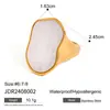 Anillo Corazón de Amor Imitación Perla de Acero de Titanio Jieding, Joyería de Mano que No se Desvanece, Accesorios de Acero Inoxidable, Acero de Titanio Transfronterizo que No se Desvanece