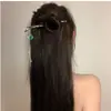 Accesorios para el Cabello de Ferroaleación Pintura a Tinta Nuevo Estilo Chino Moda Nacional Pasador de Pelo para Mujer Primavera Personalizado Metal Viento Borla Larga Cabello
