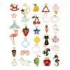 Fábrica de atacado liga 30 PCs gota de óleo pingente acessórios para cabelo pulseira colar acessórios DIY acessórios liga