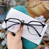 Gafas TR irregulares para hombres y mujeres con la misma ceja, montura media, anti-luz azul, nuevas gafas de miopía personalizadas con montura lisa