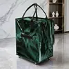 Bolsa de equipaje plegable Haoken, bolsa de compras con ruedas de gran capacidad, bolsa de almacenamiento para camping, ruedas silenciosas, engrosada