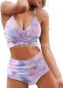 Bikini de Dos Piezas para Mujer de Estilo Europeo y Americano, Multicolor, Empacado Rígido, Push-Up, de Cintura Alta, que Favorece la Figura, para la Playa, Más Vendido en Aliexpress Amazon