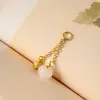 Nuevo Estilo Chino Antiguo Arena Dorada Chapado en Cobre Jaspe Calabaza Loto Borla Colgante Pulsera de Gota Producto Semi-Terminado DIY
