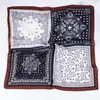 Lenço Retrô Artístico com Blocos de Cor Espinha de Peixe Paisley Novo Lenço Quadrado Criativo Lenço Decorativo de Pescoço Lenço Respirável Feminino