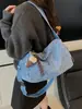 Bolso de Mezclilla Bordado para Mujer Otoño e Invierno 2025 Nuevo Tendencia Estilo Coreano Nicho Casual Ropa de Trabajo Bolso Cruzado de Hombro Versátil