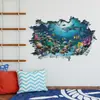 Comércio Exterior Parede Quebrada Mundo Subaquático Tubarão Quarto Sala de Estar Entrada Decoração de Casa Adesivo de Parede Autoadesivo Atacado Transfronteiriço
