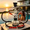 Producto nuevo transfronterizo directo del fabricante, en stock, juego pequeño de cachimba árabe, shisha barato nuevo de doble tubo