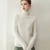 Novo suéter de cashmere simples, moderno, delicado e leve, de gola alta, espessado, estilo casual solto, para mulheres