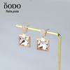 S925 Prata Esterlina Zircon Quadrado Geométrico Brincos Coreano Feminino Dongdaemun Luz de Luxo Elegante Simples Brincos Socialite Atacado
