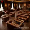 Sofá de Bar de Charutos, Clube Privado Estilo Americano, Mesa e Cadeiras de Bar de Whisky Vintage, Combinação de Assento Único e Duplo Estilo Old Money