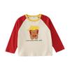 Cotton Hall Camiseta de Algodón Puro para Niños Otoño Niños y Niñas Bebé Dibujos Animados Tops Camisetas de Manga Larga para Niños Transpirables