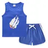 Colete de verão para crianças 2023 shorts quentes camisa básica casual coreana suit de regata absorvente de suor cor doce para crianças