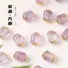 Cuentas Sueltas de Cristal Cuadradas Color Morado Rosa Transparente Chapadas en Oro que Conservan el Color para Fabricación de Joyería DIY, Venta al por Mayor de Cuentas Sueltas