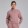 Moletom Casual Meio Zíper Espesso com Forro de Lã para Outono e Inverno, Top Jaqueta Esportiva Casual de Luxo Leve para Corrida Feminina