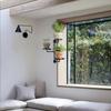 Soporte Giratorio para Plantas de Ventana de Interior, Soporte Metálico de 3 Niveles para Plantas, Soporte para Plantas para Pared