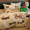 Conjunto de Quatro Peças Árvore de Inverno Sonho Toalha de Leite Dupla Face Macia Elástica Acolchoado Espesso Flanela Roupa de Cama