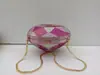 Nuevo Bolso de Noche Único Transfronterizo con Incrustaciones de Diamantes y Fondo Plano, con Estuche Duro Metálico Hueco y Diamantes, en Stock para Exportación