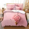 Amazon transfronterizo tres piezas flor de amor impresión digital 3D ropa de cama comercio exterior Fábrica de Textiles para el Hogar al por mayor