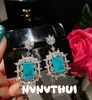 Joyería Glaciar Mojito Copo de Nieve Para Gema Colgante Collar Alto Nivel Banquete Estrella Explosión Azul Océano Juego de Pendientes