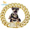En stock Collar de Perro con Diamantes Collar de Gato Cadena Cubana Full Diamante Joyería para Mascotas Venta al por Mayor Amazon Temu Explosiones Transfronterizas