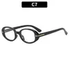 Nuevas Gafas de Sol Retro Simples Casuales Ovaladas en Forma de T Protección Solar de Verano Europeas y Americanas Gafas de Sol de Moda y Personalizadas Gafas de Sol Transfronterizas