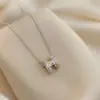 Collar de Cobre con Incrustaciones de Circonio de Alta Calidad, Elegante Lujo Ligero, Chapado en Oro Real, Cadena Sencilla de Clavícula de Tendencia, Colección de Cadenas para el Cuello
