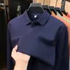 Camisa polo de piquet de algodão puro hexagonal de manga comprida para homens, novo estilo de outono, gola de lapela, cor sólida, casual, respirável, camiseta masculina feita sob medida