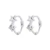 Pendientes de Estrella de Cinco Puntas con Circonita Microincrustada de Plata de Ley S925 para Mujer, Estilo Coreano, Simples, Elegantes, Modernos, Exquisitos y Versátiles