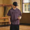 Camiseta de Algodão com Bordado de Ponte de Arco e Tecnologia de Resfriamento para Homens, Novo Estilo Verão 2026, Gola Redonda, Cor Sólida, Caimento Solto
