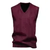 Colete de tricô com ponto trançado, padrão losango, gola V, masculino, para outono e inverno, importado, suéter colete de tricô sem mangas, folgado