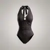 Tiktok Venta Caliente Transfronteriza Europea y Americana 2026 Nuevo Estilo Ajustado Sexy de Cuello de Corbata Profundo en V Sin Mangas Mono para Mujer