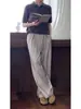Pantalones de traje a rayas plisados estilo Old Money para hombre, pantalones casuales rectos de verano fluidos, pantalones anchos relajados y holgados tipo Yamamoto