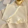 Pantaloncillos tipo boxer sin costuras de seda helada para mujer, cintura media, ropa interior para mujer, extendidos, algodón 10A antibacteriano en la entrepierna, transpirables, pantaloncillos tipo boxer para mujer