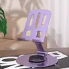 Suporte de celular para mesa em liga de alumínio, suporte para telefone portátil, dobrável, rotativo, suporte de mesa para tablet totalmente em metal