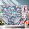 Bragas estampadas de cintura alta para mujer, algodón con grafeno y yibacteria en la entrepierna, ropa interior sexy y transpirable para el abdomen, primera generación de cabello
