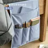 Bolsa de almacenamiento lateral para reposabrazos de sofá de lino, bolsa colgante para sala de estar, teléfono, control remoto, bolsa colgante de mesita de noche, organizador de almacenamiento