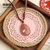 Colgante Natural de Jade Dorado Seda Melocotón para Hombres y Mujeres, Estilo Pareja, con Diseño de Gato, Hebilla de Paz y Adorno de Nube, Mayoreo