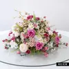 Centro de Mesa Personalizado para Festa de Casamento: Bola de Arranjo Floral Artificial Rosa Choque
