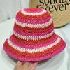 Sombrero de Paja de Color Rayado a Juego para Celebridades de Internet, Sombrero de Sol de Verano para Viajes de Mujeres, Sombrero de Pescador con Visera Versátil, Moderno
