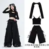 Ropa de niña para danza jazz, conjunto de actuación de street dance infantil de manga larga, ropa de práctica para niños, atuendos elegantes para niñas