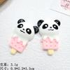 Panda de paleta de helado de dibujos animados pintado accesorios de resina gel de crema DIY accesorios para el cabello cuerda para el cabello pegatina para refrigerador decoración de funda de teléfono lote