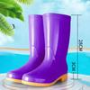 Sapatos de Chuva Femininos de Cano Alto Quatro Estações Algodão Quente Antiderrapante Sapatos Aquáticos Roupa para Dia Chuvoso Sapatos Impermeáveis Botas de Chuva de Cano Médio para Adultos Sapatos de Borracha