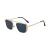 Nuevas Gafas de Sol Cuadradas de Moda Europeas y Americanas para Hombre, Estilo Retro Punk Versátil, Gafas de Sol con Varillas de Primavera Protección Solar para Hombre, Transfronterizo