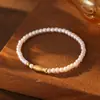 Pulsera de Acero Inoxidable con Perlas de Oro de 18 Quilates, Accesorios de Acero de Titanio con Forma de Pez Transfronterizos, Joyería Fina de Perlas para Mujer, Accesorios de Estilo Europeo y Americano