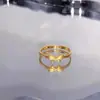 Anillo abierto de nudo de mariposa de oro de arena vietnamita para mujer, moderno, simple, versátil, anillo ajustable, suministro mayorista para transmisión en vivo
