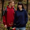 Ropa de trabajo de algodón con capucha, suelta, pesada, de color sólido, para otoño e invierno, ropa de grupo, camisa publicitaria, suéter de trabajo, logotipo impreso personalizado.