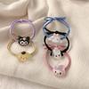 Bonita banda de goma transparente con forma de cabeza de perro de color jade y canela de Sanrio para pareja, accesorios para el cabello de dibujos animados coreanos para mejor amigo.