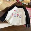Camisetas de Algodón Puro de Manga Larga para Niños de Otoño e Invierno, Nuevos Colores Contrastantes para Niños y Niñas, Elegantes Camisetas de Otoño con Dibujos Animados para Niños, Modernas