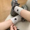 Calcetines de Punto de Bolitas para Niños de Longitud Media para Primavera y Otoño Calcetines de Algodón Bordados de Cachorros Blancos Medias de Verano de Moda para Estudiantes Mujeres